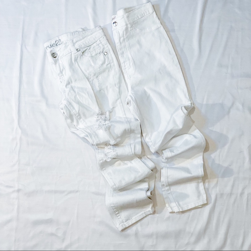 Rue 21 White Distressed Denim Jeans - Picture 9 of 9